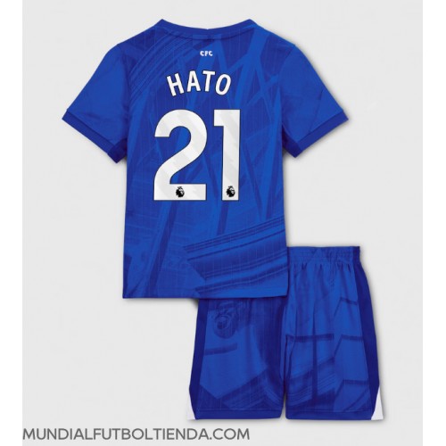 Camiseta Chelsea Jorrel Hato #21 Primera Equipación Replica 2025-26 para niños mangas cortas (+ Pantalones cortos)